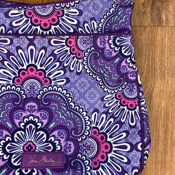 Vera Bradley Lighten Up Slim Crossbody Lilac Tapestry Purple Paisley - Picture 3 of 10